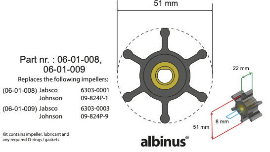 Premium Impeller kit PN 06-01-008